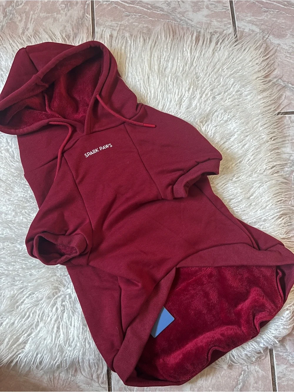 Spark Paws Cozy Hooded Dog Sweatshirt -Wine Red- 4XL